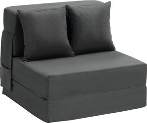 VEVOR 3 in 1 Klappsofa faltbares Schlafsofa mit 2 Kissen & waschbarem Bezug, umwandelbarer Schlafsessel aus 25D Memory Foam, Bettcouch für Wohnzimmer Schlafzimmer, Dunkelgrau (Einzelbett)