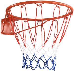 GOPLUS Basketballkorb mit Ring und Netz, Basketballring mit Standard Rim ? 45 cm, Basketball Board aus Stahlrahmen & Nylonnetz, Türmontage/Wandmontage, für Indoor und Outdoor