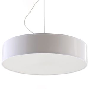 SOLLUX lighting Arena 45 Round Ceiling Pendelleuchte, minimalistisches und modernes Design, austauschbare Birne E27 (LED), 1x60 W, leicht zu reinigen, aus PVC, 45x45x111 cm, White