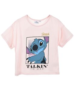 T-Shirt Disney Lilo & Stitch mit Glitzerdetails Rosa 116 cm