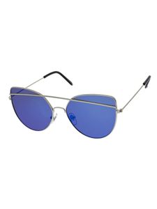 OEM Sonnenbrillen für Damen Pilotenbrille Riese silberumrandetes blaues Glas