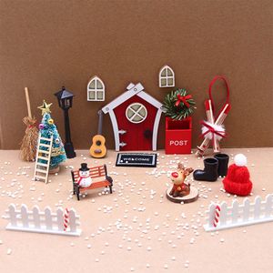 Weihnachtswichtel Puppenhäuser, Leuchtende Hölzerne Elfen Türdekoration, Miniatur Doolhouse Set, Weihnachtsgeschenke Weihnachtsdekorationen