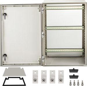 Obudowa stalowa VEVOR NEMA, 24 x 16 x 9\'\' Skrzynka rozdzielcza NEMA 4X z włókna szklanego, wodoodporna i pyłoszczelna IP66, elektryczna skrzynka przyłączeniowa do użytku zewnętrznego/wewnętrznego, z płytą montażową (60 x 40 x 23 cm)