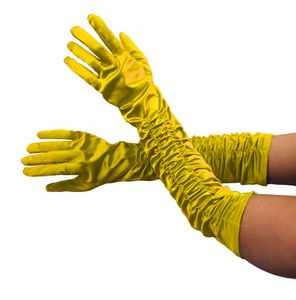 Deluxe Handschuhe lang neon gelb glänzend lange Hand schuh Kostüm