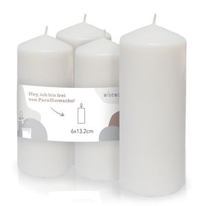 Stumpenkerze Kerze groß (13 cm) weiß Ø 6 cm