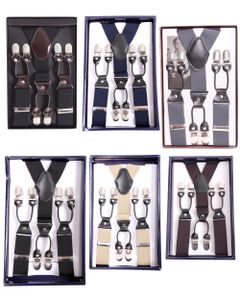 Uni retro Hosenträger Suspenders m. Y-Schlaufe Clips Plain, Farbe:navyblau schwarz