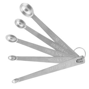 5Pcs/Set Edelstahl Gewürz Messlöffel Küche Backen Kochen Werkzeug