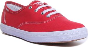 Keds Champion Flache Schnürschuhe für Frauen Rot Weiß – 4 UK / rot-Weiss