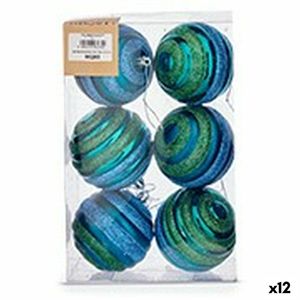 Weihnachtskugeln-Set Ø 8 cm Blau grün PVC (12 Stück)