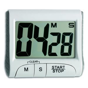 Digitaler Küchentimer Magnetisch Stoppuhr Timer mit Uhr, Timer für Backen, Küche, Studium, TrainingstrainingWeiß