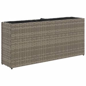 vidaXL Hochbeet mit 2 Fächern Grau 90x20x40 cm Poly Rattan