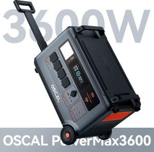 OSCAL PowerMax 3600 Tragbare Solarspeicher 3600Wh(3600W) Powerstation, LiFePO4 Stromerzeuger für Outdoor Camping/Wohnmobile/Notsituation, Schnellladen OSCAL PowerMax 3600 Tragbare Solarspeicher 3600Wh(3600W) Powerstation, LiFePO4 Stromerzeuger für Outdoor Camping/Wohnmobile/Notsituation, Schnellladen