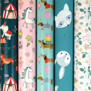 Billie – Geschenkpapier-Sortiment für Kinder/Babys – 2 Meter x 70 cm – 10 Rollen