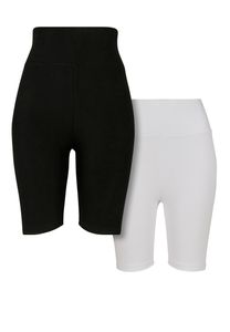 Dámské kraťasy Urban Classics Ladies High Waist Cycle Shorts 2-Pack black/white - XS