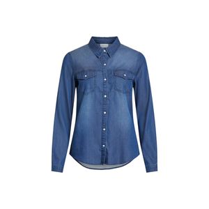 VILA CLOTHES Hemd Damen Lyocell Blau GR83728 - Größe: S