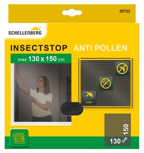 Schellenberg Pollen-Fliegengitter für Fenster, kombiniert Pollenschutz und Insektenschutz, 130 x 150 cm, anthrazit, 50722