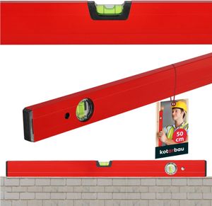 KOTARBAU® Poziomica aluminiowa czerwona 50cm pozioma i pionowa