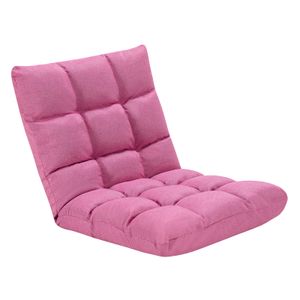 COSTWAY Židle na podlahu nastavitelná, čalouněná židle na podlahu, polštář na podlahu s opěradlem, meditační židle k oknu (růžová)