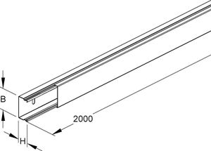 Niedax LLK 16.030 Mini-Leitungsschutzkanal mit Deckel, 16x30x2000 mm, mit Bodenlochung, (Menge: 2 m je Bestelleinheit)