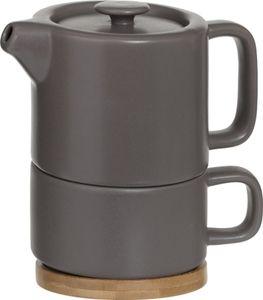 Čajník Natural Taupe s pohárom 400 ml
