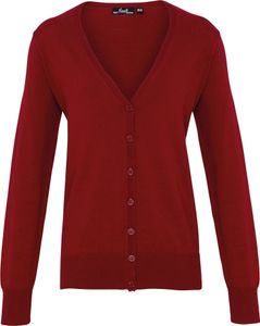 Premier Damen Strickweste mit Knopfleiste RW1133 (42 DE) (Burgunder) Premier Damen Strickweste mit Knopfleiste RW1133 (42 DE) (Burgunder)