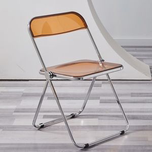 2x Esszimmerstuhl Acryl Transparenter Stuhl Home Rücken Stuhl Lounge-Sessel Kunststoff Braun