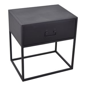 LOFT42 Djax Nachttisch mit Schublade - schwarz - Metall - 50x47x35
