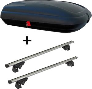 Strešný box VDPBA320 320Ltr carbonlook uzamykateľný + strešný nosič VDPLION2 kompatibilný s pre Fiat Freemont (5 dverový) od 11