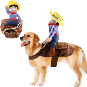 Haustier Kostüm, Lustige Cowboy Hund Kostüm, Neuheit Haustiere Party Cosplay Bekleidung, Geeignet für mittlerer Hund und große Katze (L)