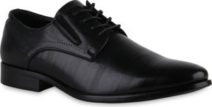 VAN HILL Herren Klassische Halbschuhe Slippers Blockabsatz Schuhe 839354, Farbe: Schwarz, Größe: 42