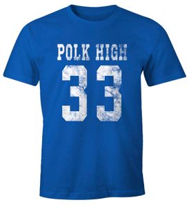 Herren T-Shirt Polk High Trikot Football 90er Fasching Karneval lustig Fun-Shirt Moonworks®  L