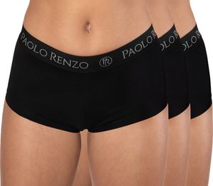 Paolo Renzo Damen Panty SPORT LINE 3 Stück - Baumwoll Panty - Sport Panty - Größe XL - Schwarz