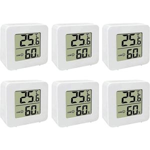 6 Stück Thermometer für Innenräume, Raumthermometer Digital Innen, Mini LCD Digital Thermometer Hygrometer