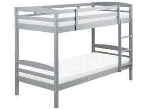 BELIANI Hochbett Grau Kiefernholz 2 Lattenroste 90 x 200 cm Leiter Modern Etagenbett für 2 Personen Schlafzimmer Ausstattung