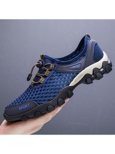 COL Herren rutschen auf Watschuhe Strand flacher Wasser Schuh schnell trocken runde Zehen Sneaker, Farbe:Blau, EU-Größe:38.5 (Tag Size:39)