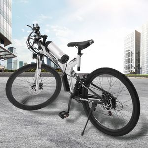 26 palcový E-bike horské kolo Skládací elektrické kolo E-Mountain Bike 250W E-MTB Electric Bike MTB City Bike 21 převodů pro ženy Muži (bílá)