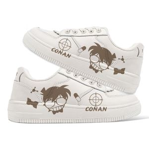 Damen Detective Conan Sneakers Kudou Shinichi Co-branded Low-Top Turnschuhe Student Sportschuhe Weiß1# Gr.39