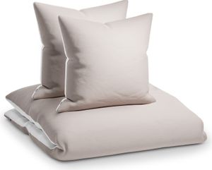 sleepwise Bettwäsche 240x220 Sommer Bettwäsche 3tlg- , Traumhaft Weich, Atmungsaktiv, Bügelfrei & Knitterfrei - Bettbezug Set aus gebürsteter Mikrofaser mit 65x65cm Kissenbezüge,Taupe/Weiß