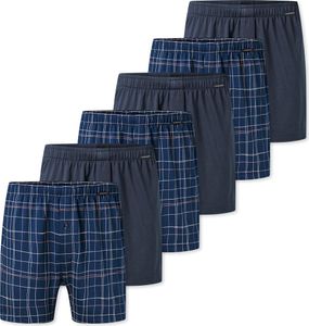 Schiesser 6er Pack Single Jersey Boxershorts Lockere Passform, Funktionale Knopfleiste, Weiche Single-Jersey-Qualität