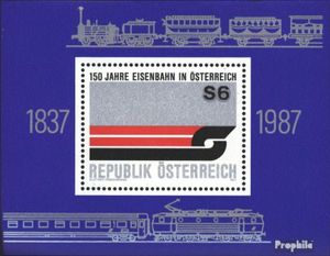 Briefmarken Österreich 1987 Mi Block9 (kompl.Ausgabe) postfrisch 150 J. Eisenbahn