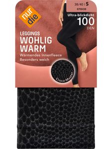 NUR DIE Leggins thermo-Leggins lange unterhose Wohlig-Warm croco 40-44
