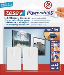 tesa Powerstrips Bilder Nagel weiß Haltekraft: max. 1 kg 2 Nägel und 4 Strips