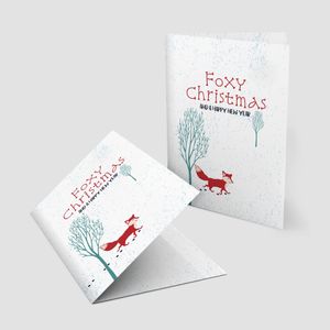 Weihnachtskarten 10 Stück mit Umschläge, Klappkarte mit "Foxy Christmas" Motiv (10 Stück im Set)