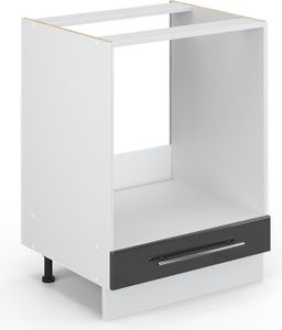 Vicco Herdumbauschrank Fame-Line, 60 cm ohne Arbeitsplatte, Anthrazit Hochglanz/Weiß
