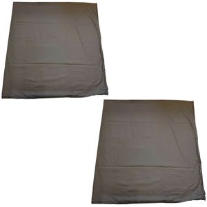 2er Set Kopfkissenbezug Kissenbezug Kissenhülle 80x80 cm Braun Zweifarbig 100% Baumwolle Perkal mit Reißverschluss