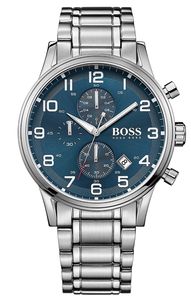 Hugo Boss Aeroliner Chronograph Uhr Datum blau