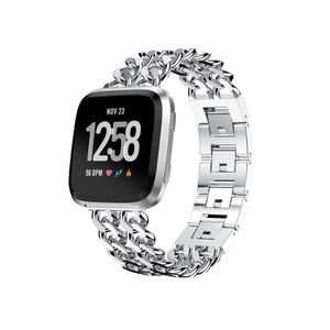 INF Alloy Double-Row Denim Chain Strap für Fitbit Versa Series Silber Fitbit Versa 3