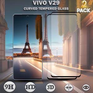 2-Pack VIVO V29 - Tvrzené sklo 9H - Vysoce kvalitní 3D ochrana displeje