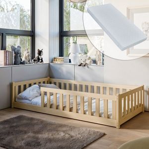 Detská posteľ poschodová posteľ 90x200 cm posteľ s matracom, ochranou proti vypadnutiu a lamelovým roštom Montessori posteľ detská posteľ pre mládež jednolôžková posteľ | prírodné drevo chlapec dievča Detská posteľ poschodová posteľ 90x200 cm posteľ s matracom, ochranou proti vypadnutiu a lamelovým roštom Montessori posteľ detská posteľ pre mládež jednolôžková posteľ | prírodné drevo chlapec dievča