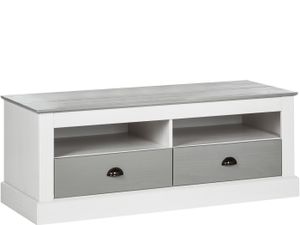 Tommy - TV-Möbel mit 2 Türen in Kiefer Weiß und Grau